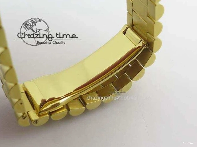 MiroTime 0219 DayDate 40mm BP-Maker 228238 YG Wrapped Gold Roman Dial (Fluted Bezel) On YG Bracelet ETA Attractive 3848